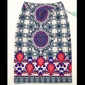 Renee C Alexia Edgy Printed Skirt | Size Large